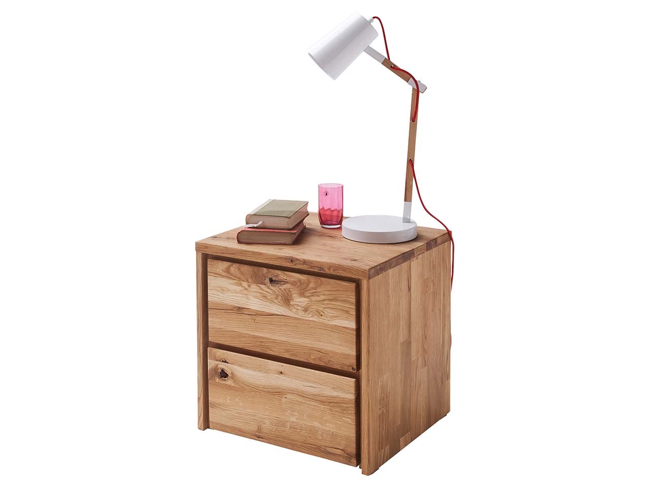 Kommode "Rödvig" aus Wildeiche, mit 2 Schubladen, B 47 x T 42 x H 48 cm