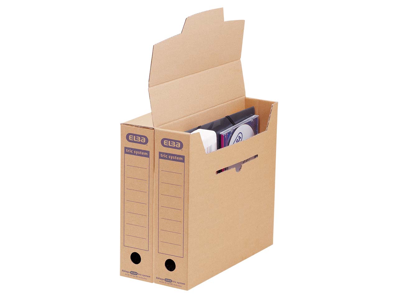 ELBA Archivbox 'tric system' mit Verschlusslasche, DIN A4, naturbraun