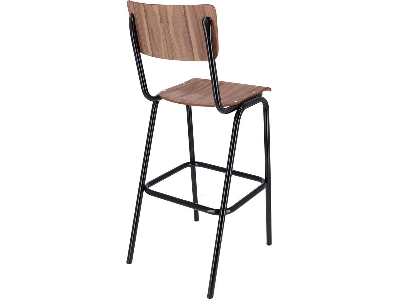 Jan Kurtz Barhocker "Zero" H 75 cm, aus Stahlrohr schwarz & Nussbaum