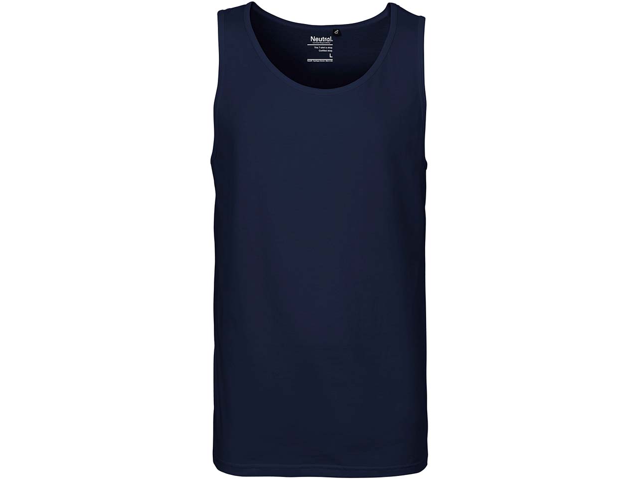 Neutral Bio-Herren-Tanktop mit Rundhalsausschnitt, navy, Gr. L