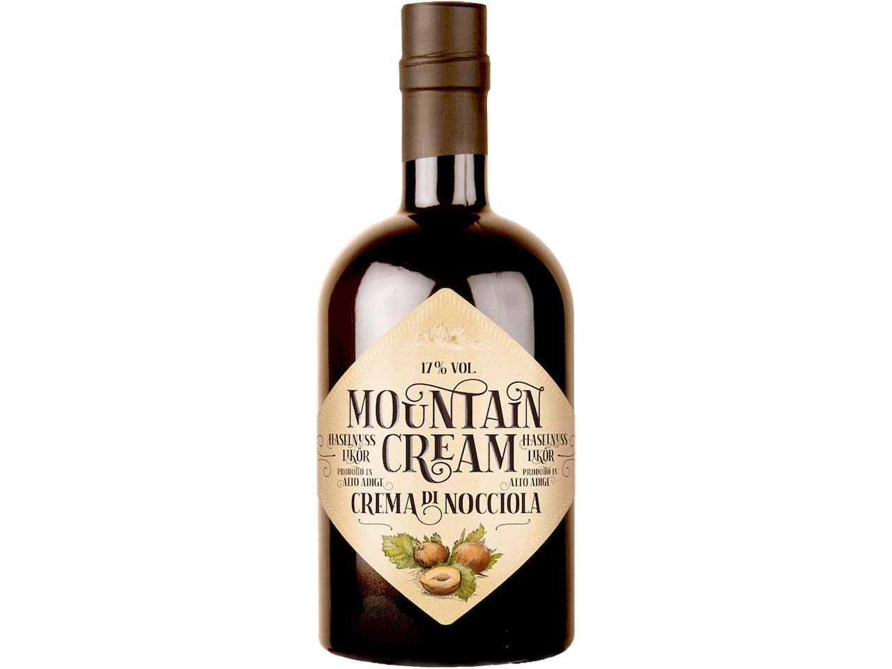 Bio-Haselnusslikör "Mountain Cream Bio Crema di Nocciola" 0,5 l