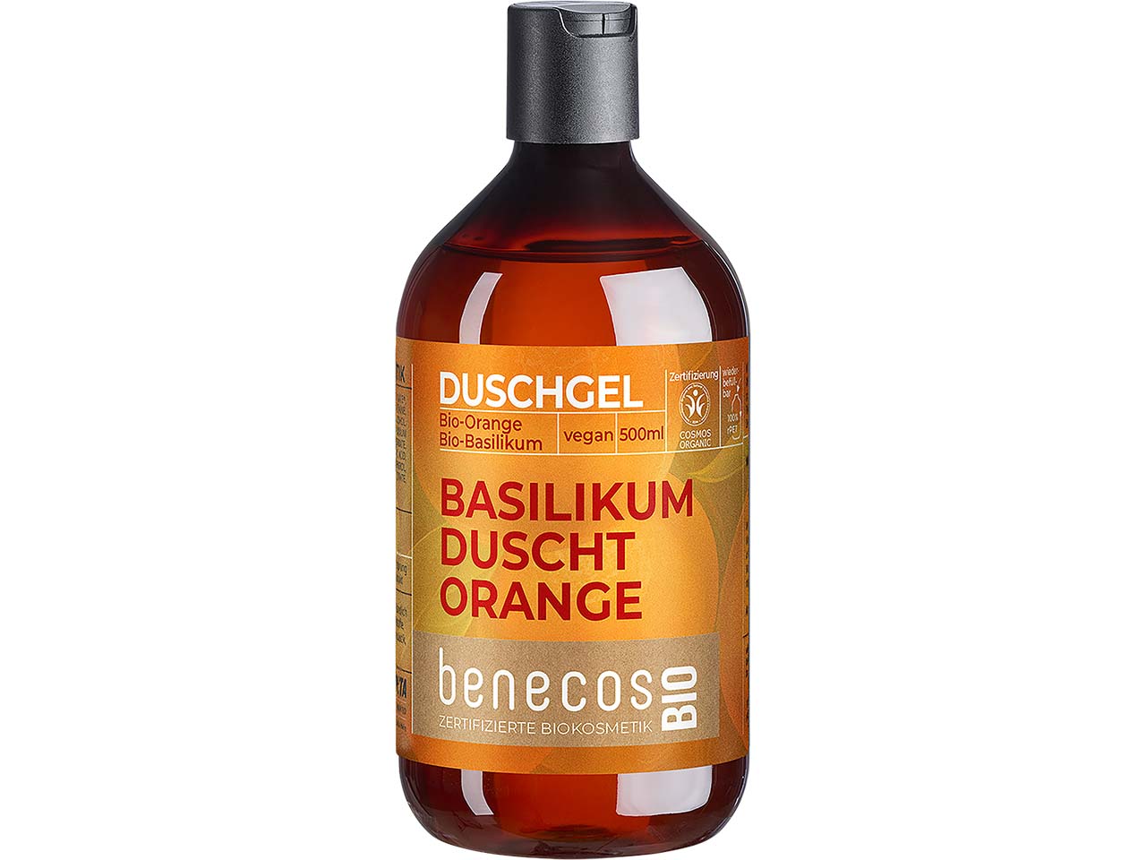 benecos Bio-Duschgel mit Bio-Orange "Basilikum duscht Orange", 500 ml