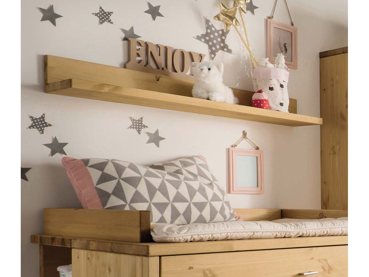 Wandregal "VITA" B100xT21xH13 cm, Kiefer geb./geölt