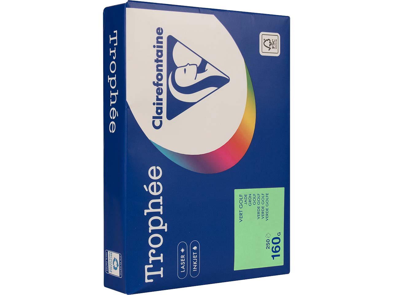 Clairfontaine Farbiges Kopierpapier "Trophee" 160 g/m², DIN A4, grün