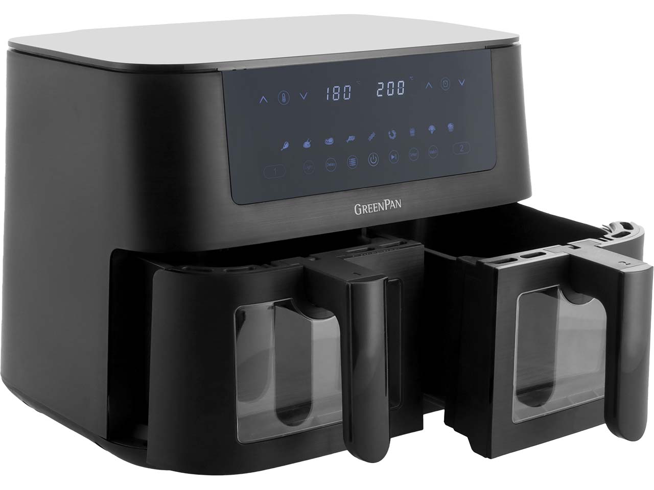 GreenPan Heißluftfritteuse "Bistro" 2 Körbe á 4 l, schwarz