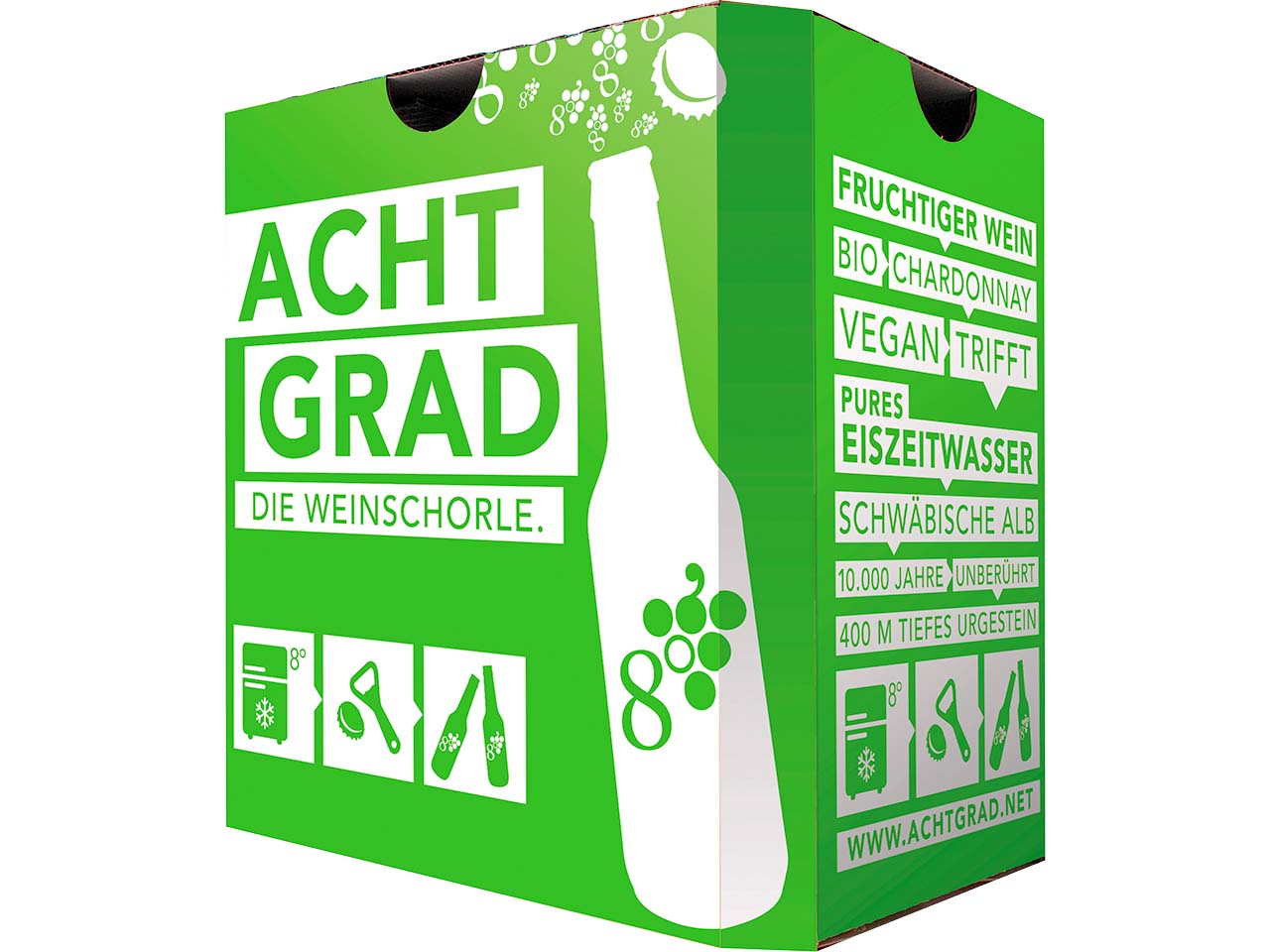 Bio-Weißweinschorle "ACHT GRAD" 0,275 l