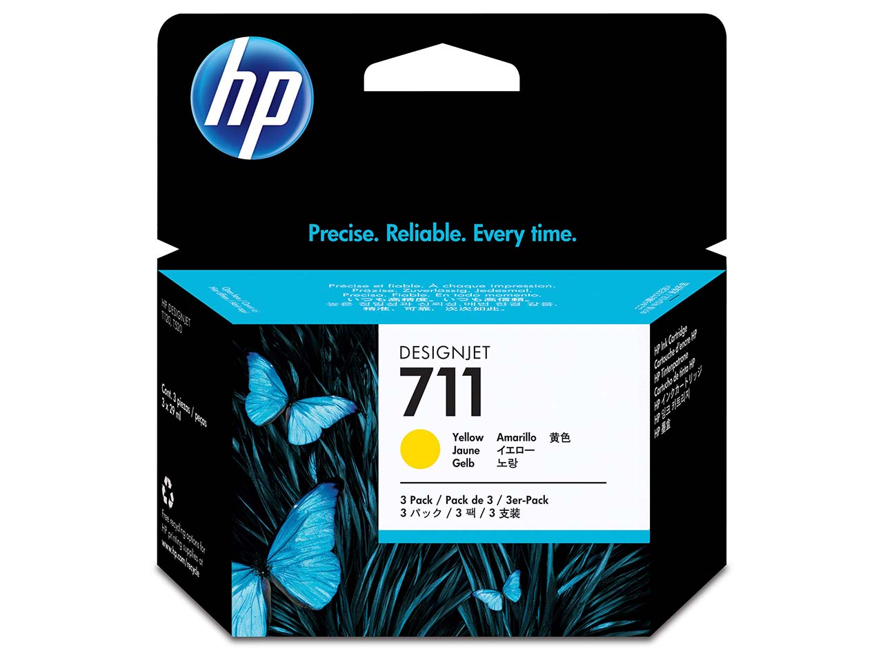 hp Tintenpatronen CZ136A, Nr. 711 gelb, 3-er Pack