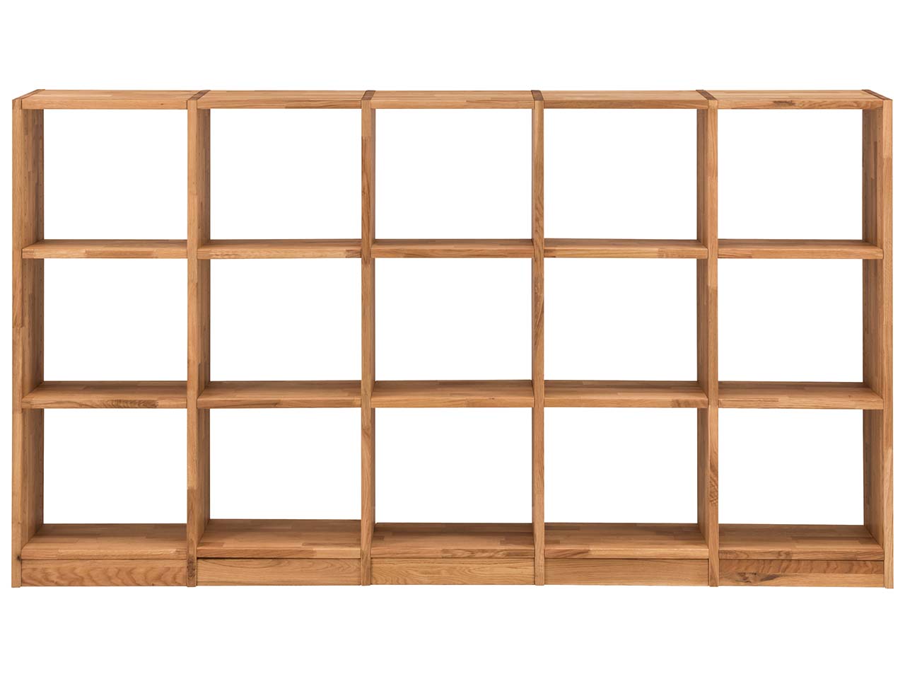 Regal "Grid" 5 x 3 Fächer, B 225 x H 125 x T 34 cm, Wildeiche geölt