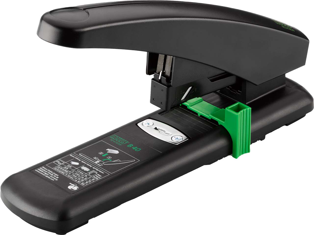 Novus Blockheftgerät 'B 40 re+new' bis 100 Blatt, Oberlademechanik, schwarz