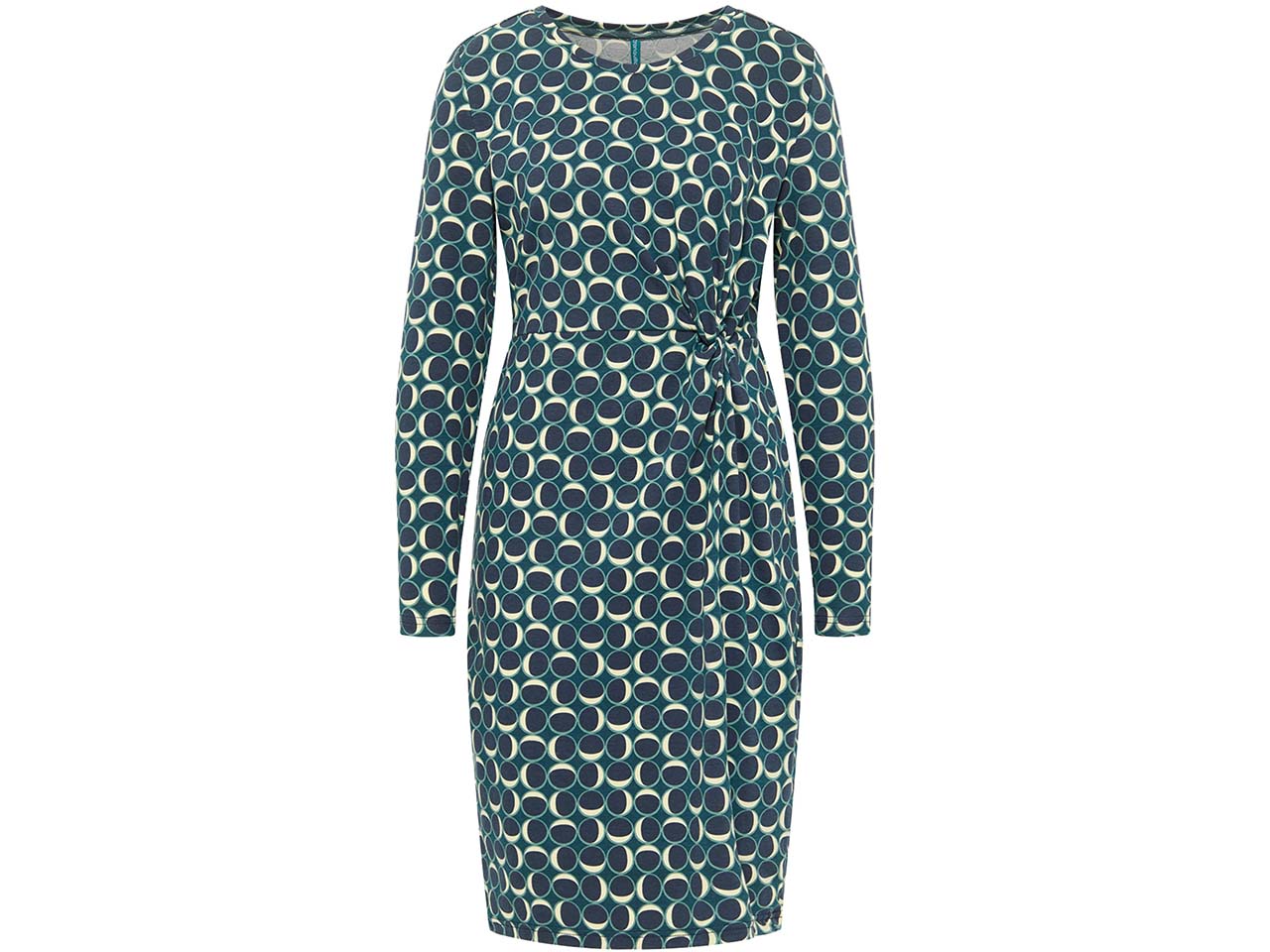 tranquillo Bio-Damen-Minikleid mit Taillendetail, circles, Gr. S