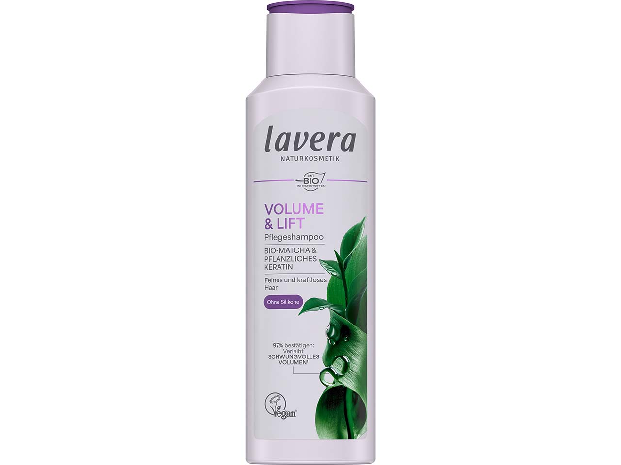 lavera Shampoo "Volume & Lift" Bio-Matcha & pflanzliches Keratin, 250 ml