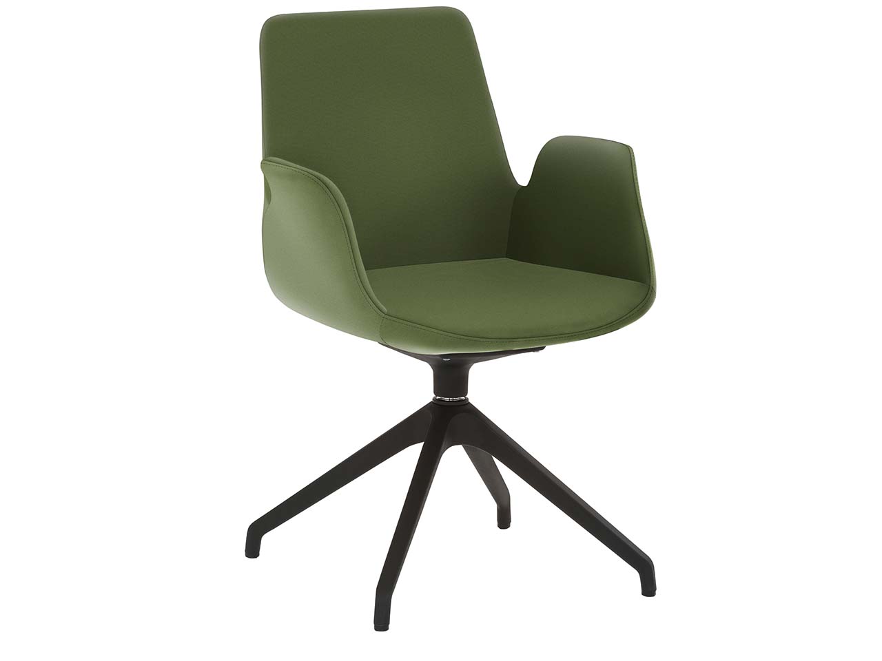 Besucherstuhl "2009" mit Sternfuß-Gestell, farngrün