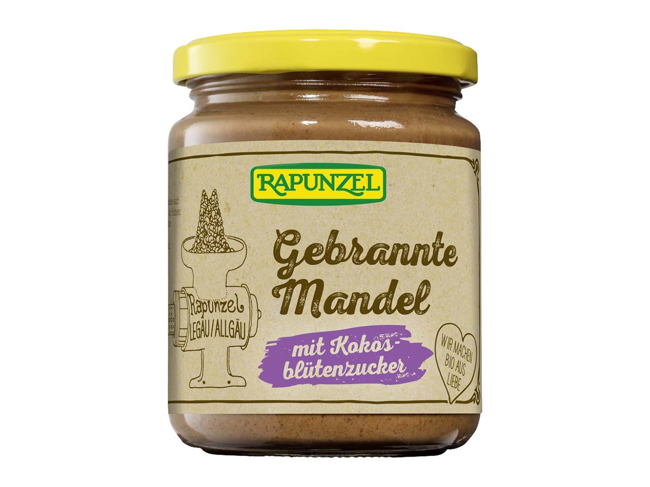 RAPUNZEL Bio-Gebrannte-Mandel-Aufstrich mit Kokosblütenzucker, 250 g