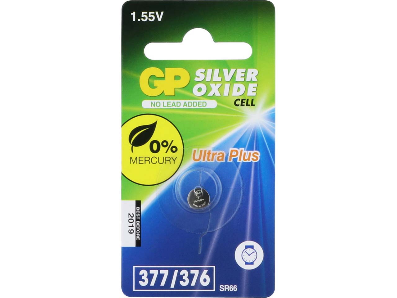 Pack GP Battery Uhrenbatterie 377 "SR66"