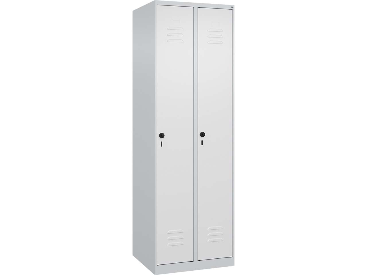 C+P Spind Classic PLUS, 2 Abteile, 1850x600x500mm, Lichtgrau/Verkehrsweiß