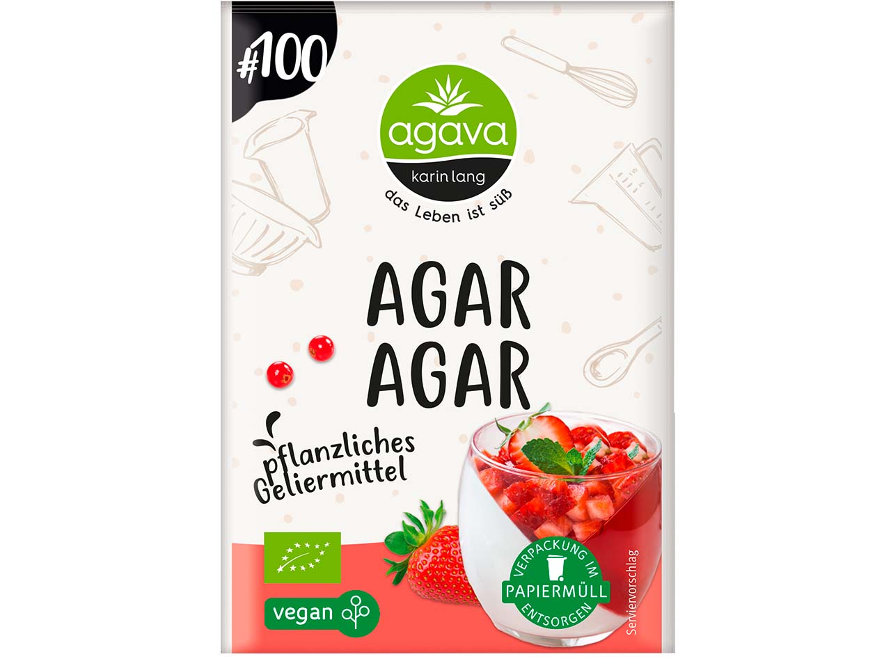 agava Bio-Agar Agar, 3 x 4 g