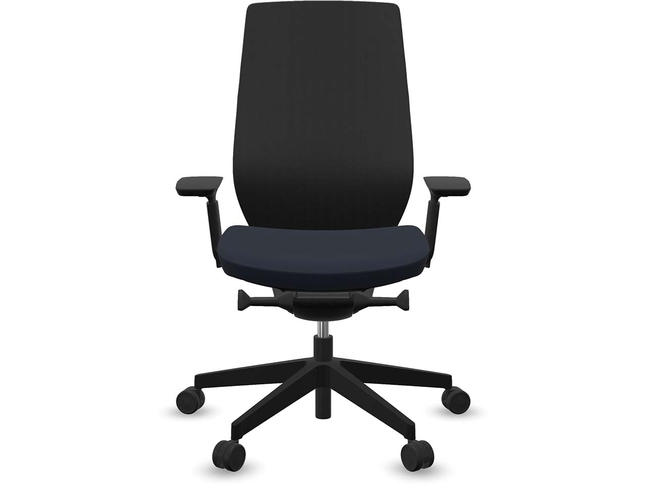 Profim Bürodrehstuhl "ACCIS PRO" mit Armlehnen, Gestell: schwarz, Sitz: blau