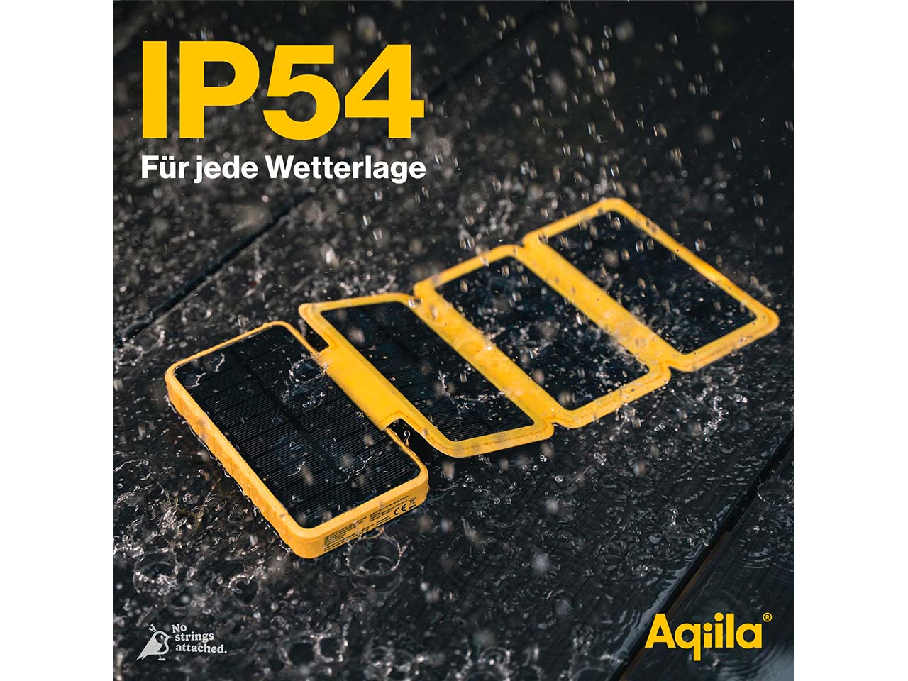 Aqiila Powerbank mit mehrfach ausklappbarem Solarpanel "Powerbird BS10"