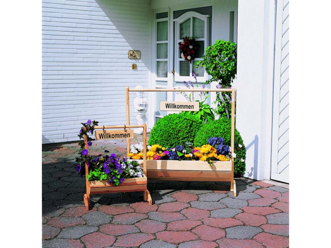 Blumentrog "Willkommen" B 110 x T 40 x H 103 cm