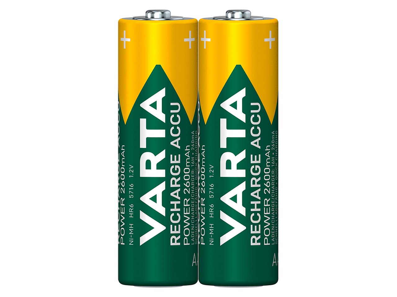 Varta Ready-to-use-Akku Mignon, 2600 mAh, 2er-Pack.