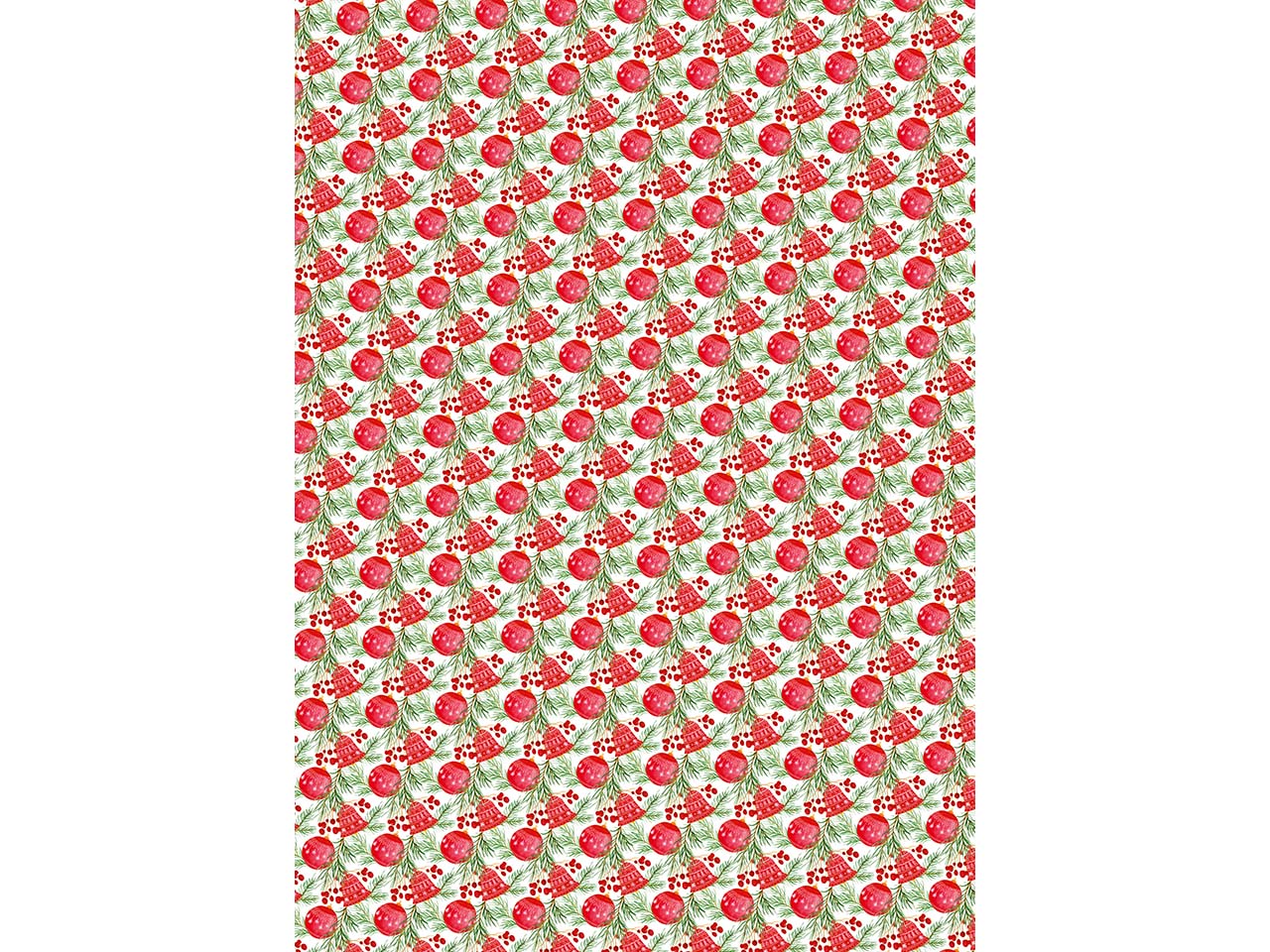 5 Bogen Recycling Geschenkpapier "Weihnachtskugeln" 50 x 70 cm, 80g/m²