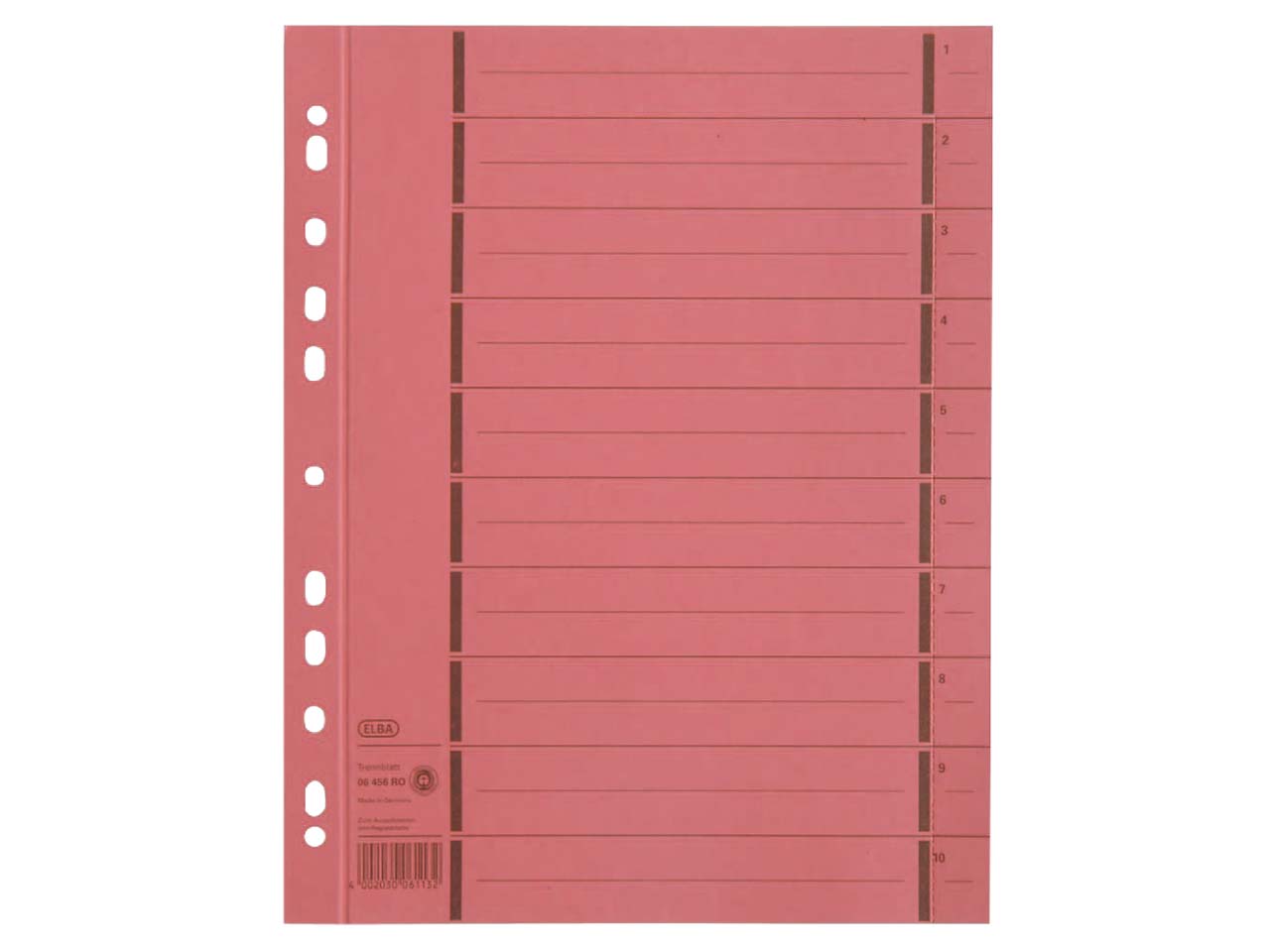 100 Elba Farbige Trennblätter perforiert rot