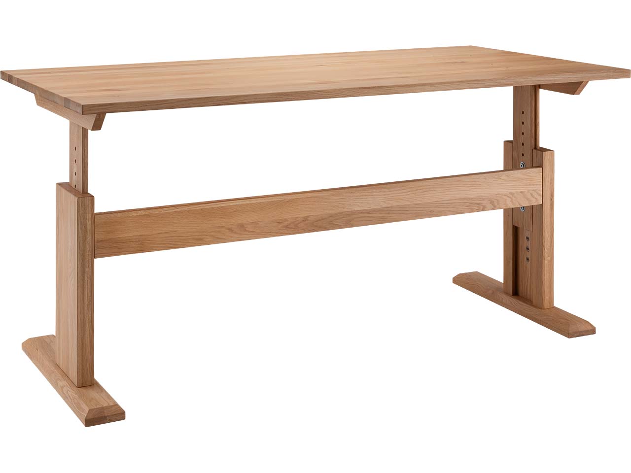 Höheneinstellbarer Schreibtisch "buxing solid" B 160 x T 80 x H 61-80 cm, Wildeiche