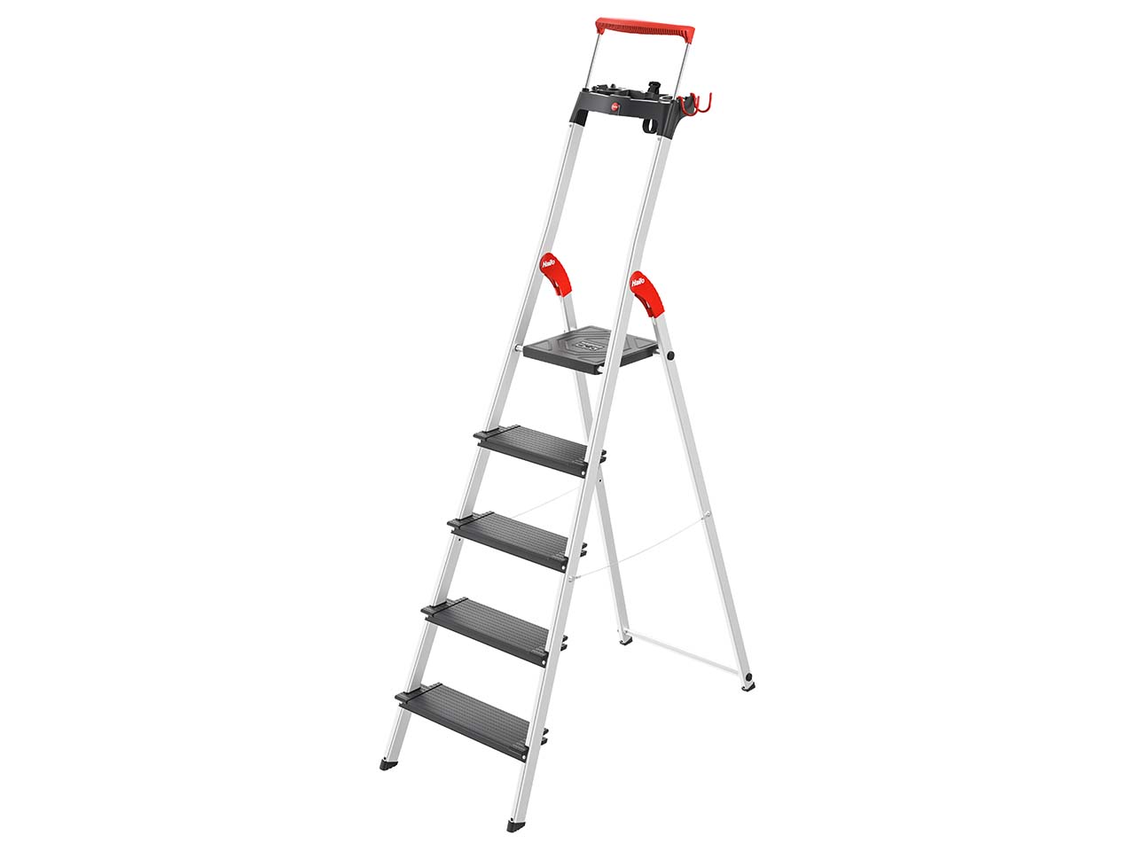 Hailo L100 TopLine, Alu-Sicherheits-Stehleiter, 5 Stufen