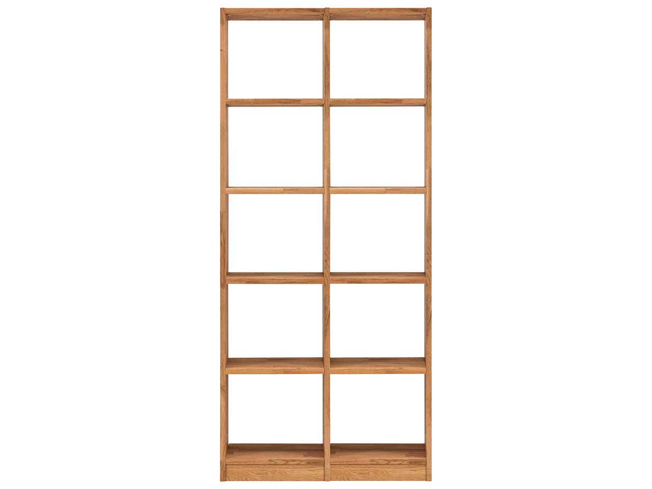 Regal "Grid" 2 x 5 Fächer, B 92 x H 202 x T 34 cm, Wildeiche geölt