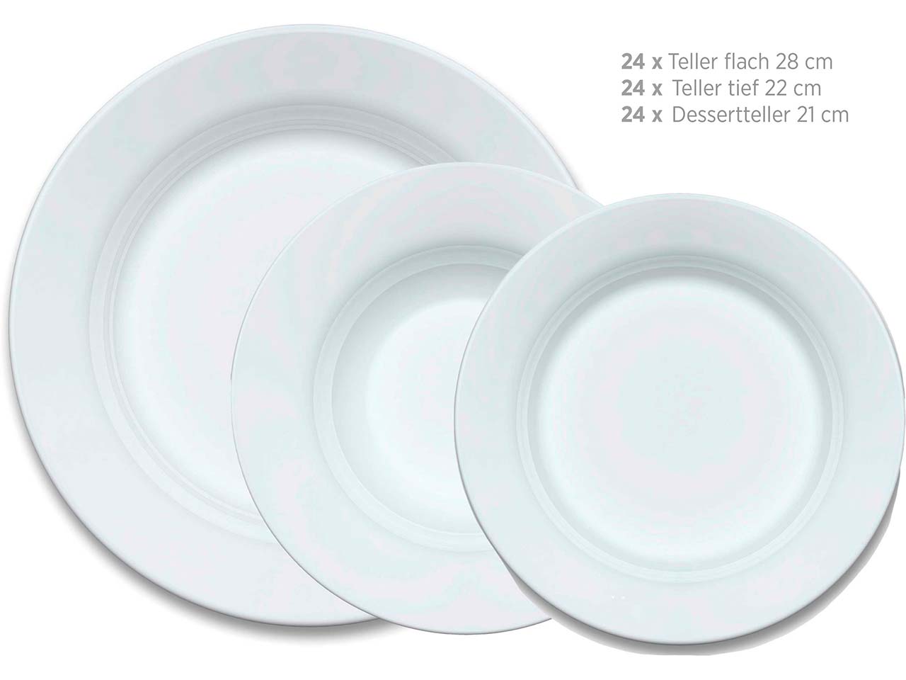 Mäser Geschirrset 72-tlg. "Marina" Porzellan, weiß