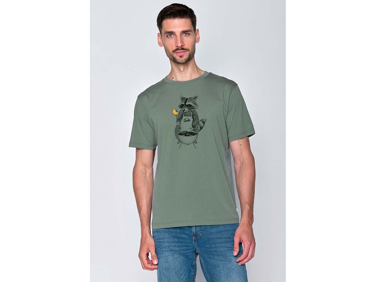 GREENBOMB Bio-Herren-T-Shirt "BBQ" mit Rundhalsausschnitt, pale green, Gr. M