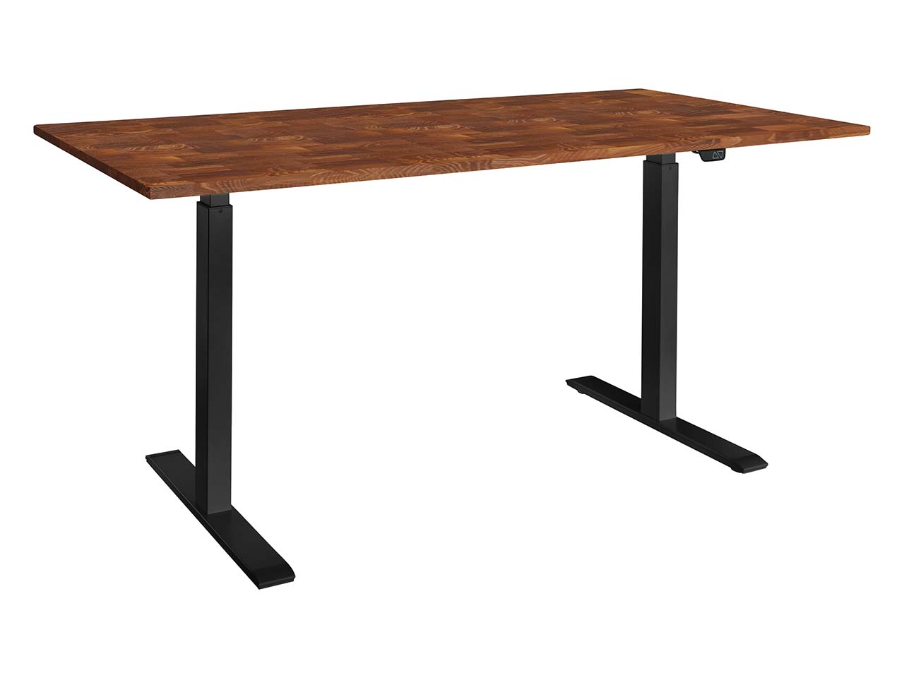 memo Höhenverstellbarer Schreibtisch "ON" schwarz, Robinie massiv, B 130 x T 80 cm