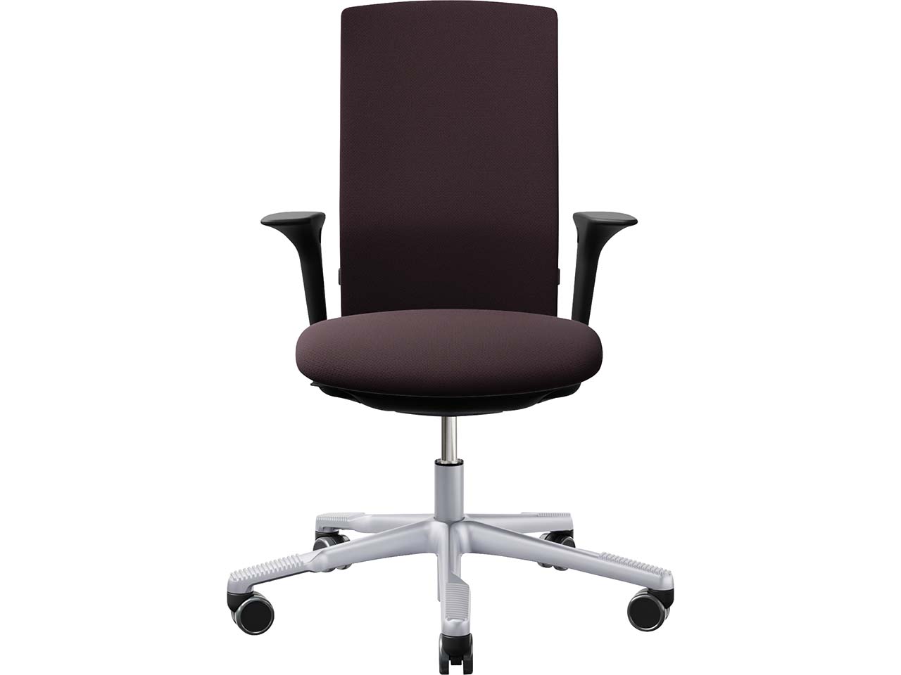 HAG Bürodrehstuhl "Futu 1200-S" mit AL, Gestell: silber, Stoff: "FutuKnit" Aubergine