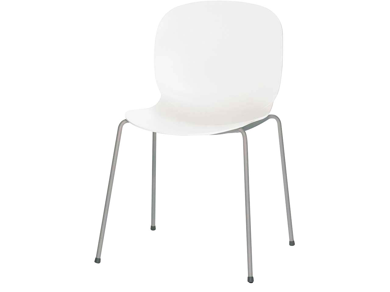 Stuhl "Noor" Gestell alusilber Schale weiß
