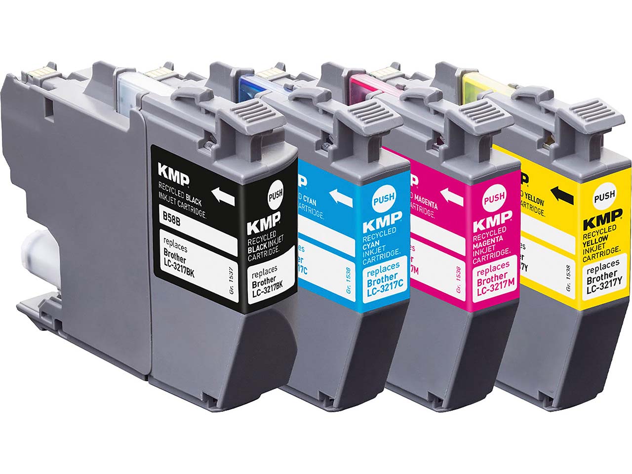 KMP Tintenpatronen ersetzt Brother LC-3217BK/C/M/Y schwarz, cyan, magenta, gelb, 4er-Set