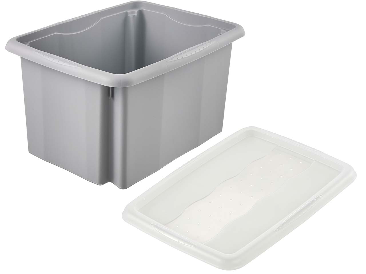 keeeper Aufbewahrungsbox "Emil Eco Line" mit Deckel "Emilia", 38x28,5x20,5 cm, 15 l, grau