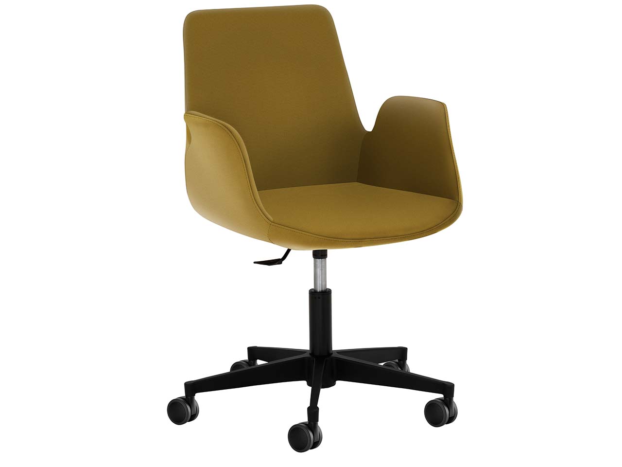 Besucherstuhl "2010" mit Kunststoff-Fußkreuz, gelb