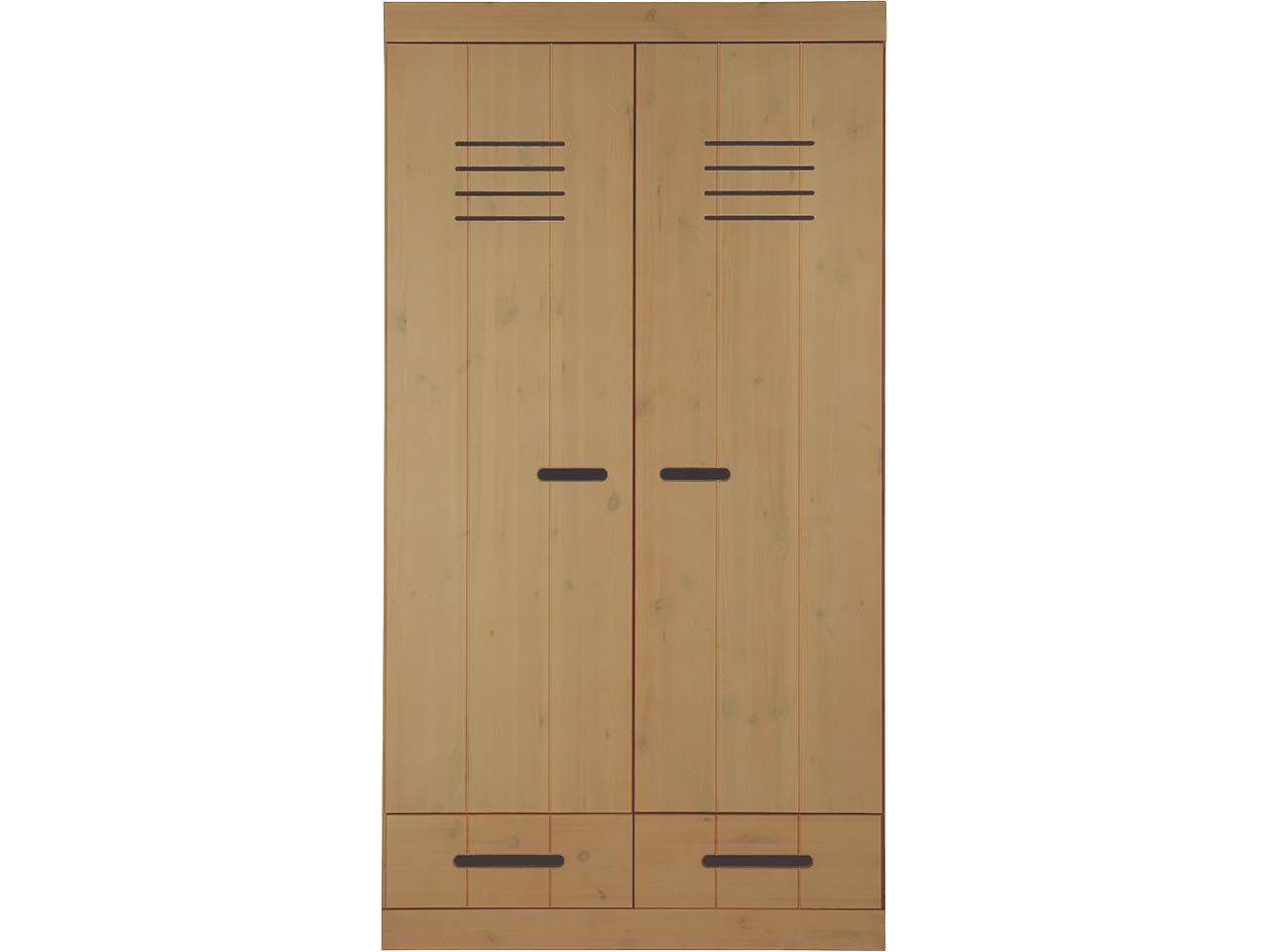 Kleiderschrank "Tobykids" 2 Türen, 2 SL, B100xT58xH190 cm, Kiefer geb./geölt