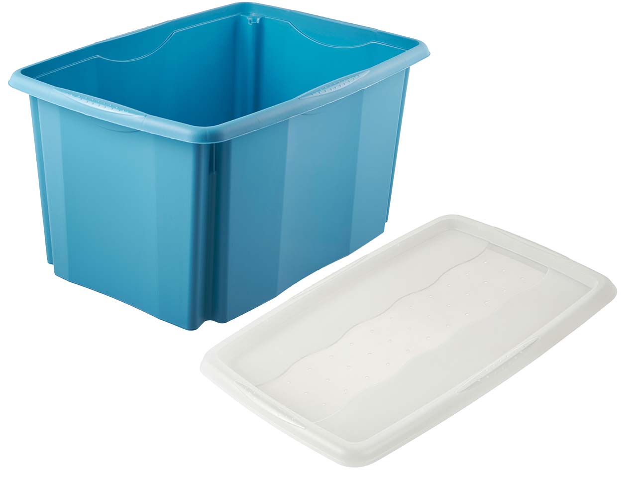 keeeper Aufbewahrungsbox "Emil Eco Line" mit Deckel "Emilia", 54,5x39x29, 5 cm, 45 l, blau