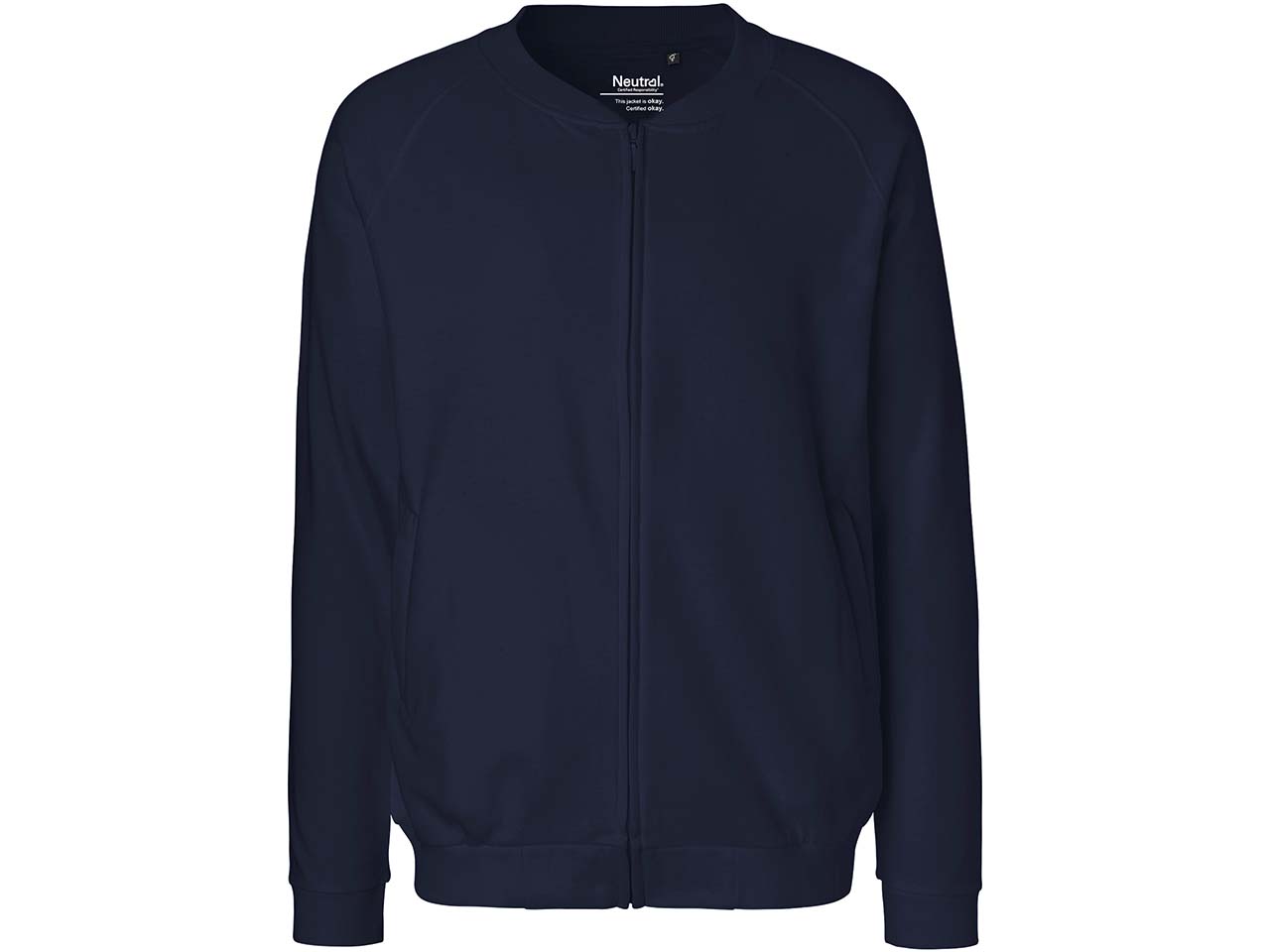 Neutral Bio-Unisex-Jacke mit Seitentaschen, navy, Gr. XL