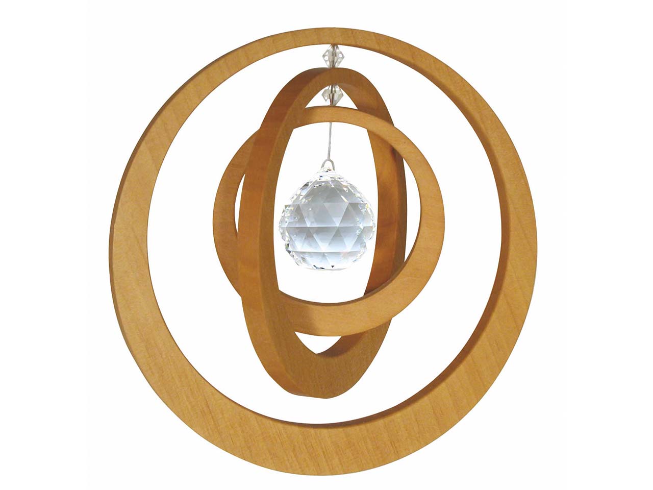 Dekoanhänger "Exzentrik" aus Holz mit Aufhängungsfaden