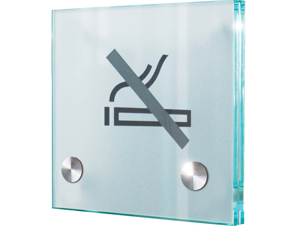 SignSystems Türschild "Cristallo" 10 x 10 cm, 2 Halter, Ø 13 mm