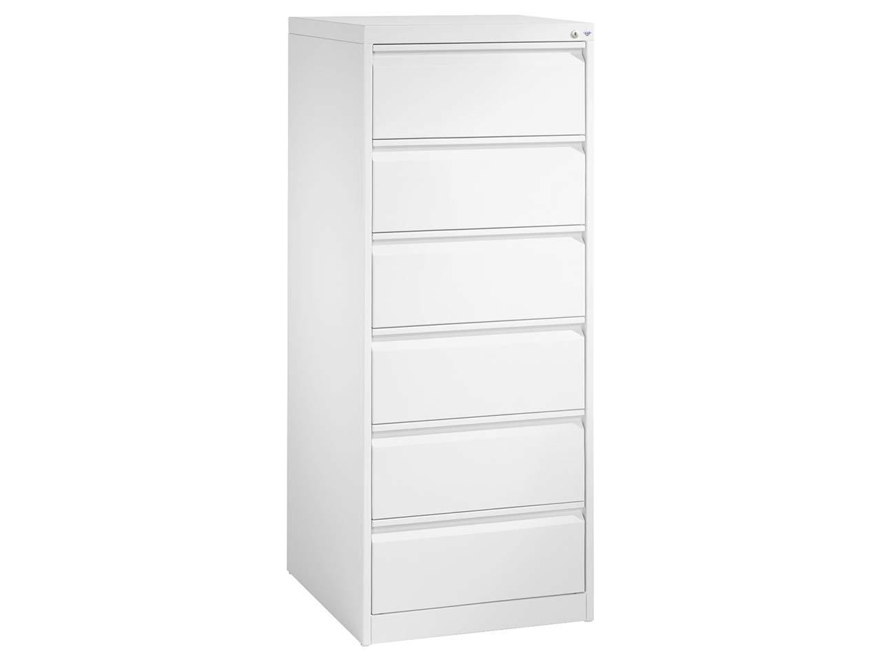 C+P Karteikartenschrank zweibahnig, 6 Schubladen DIN A5 quer weiß