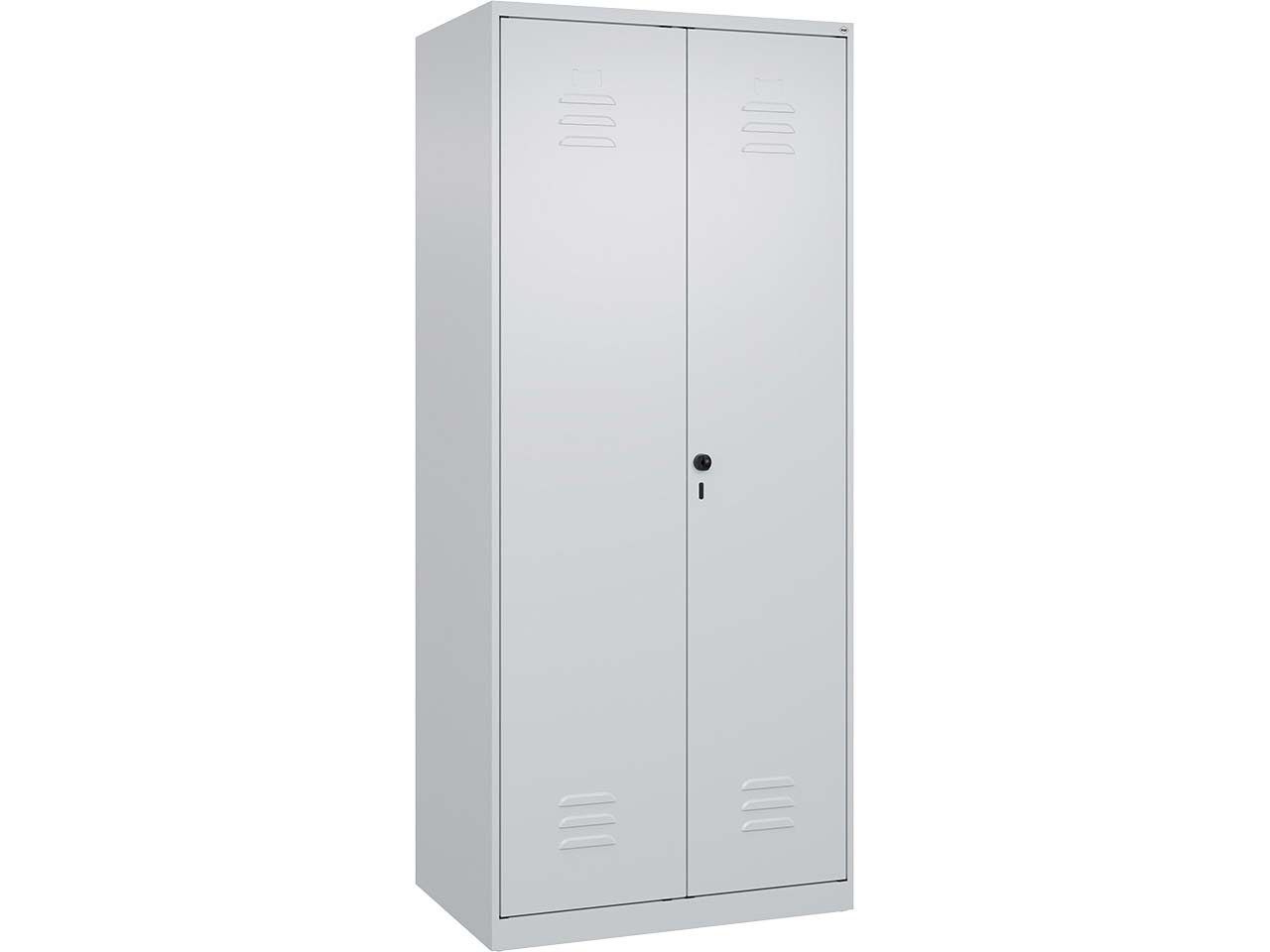 C+P Schwarz-Weiß-Spind Classic PLUS, 2 Abteile, 1850x800x500mm, Lichtgrau/Lichtgrau