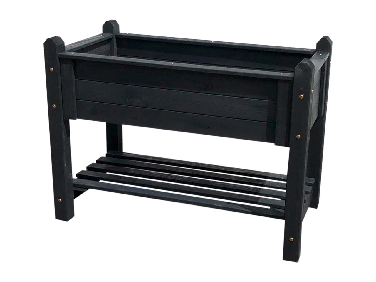 Hochbeet mit Ablage aus Holz, groß, FSC-zertifiziert, Breite 114 cm