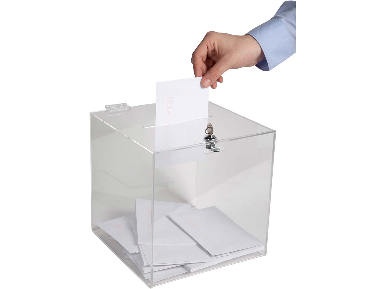 Exacompta Sammelbox "Exacryl" mit abnehmbaren Klappdeckel aus PMMA, 21x21x21cm Exacompta Sammelbox "Exacryl" mit abnehmbaren Klappdeckel aus PMMA, 21x21x21cm