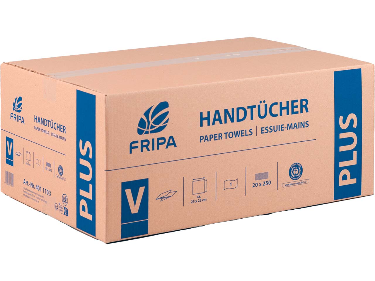 Fripa 5000 Papierhandtücher 25 x 23 cm, 1-lagig, natur, V-Falz
