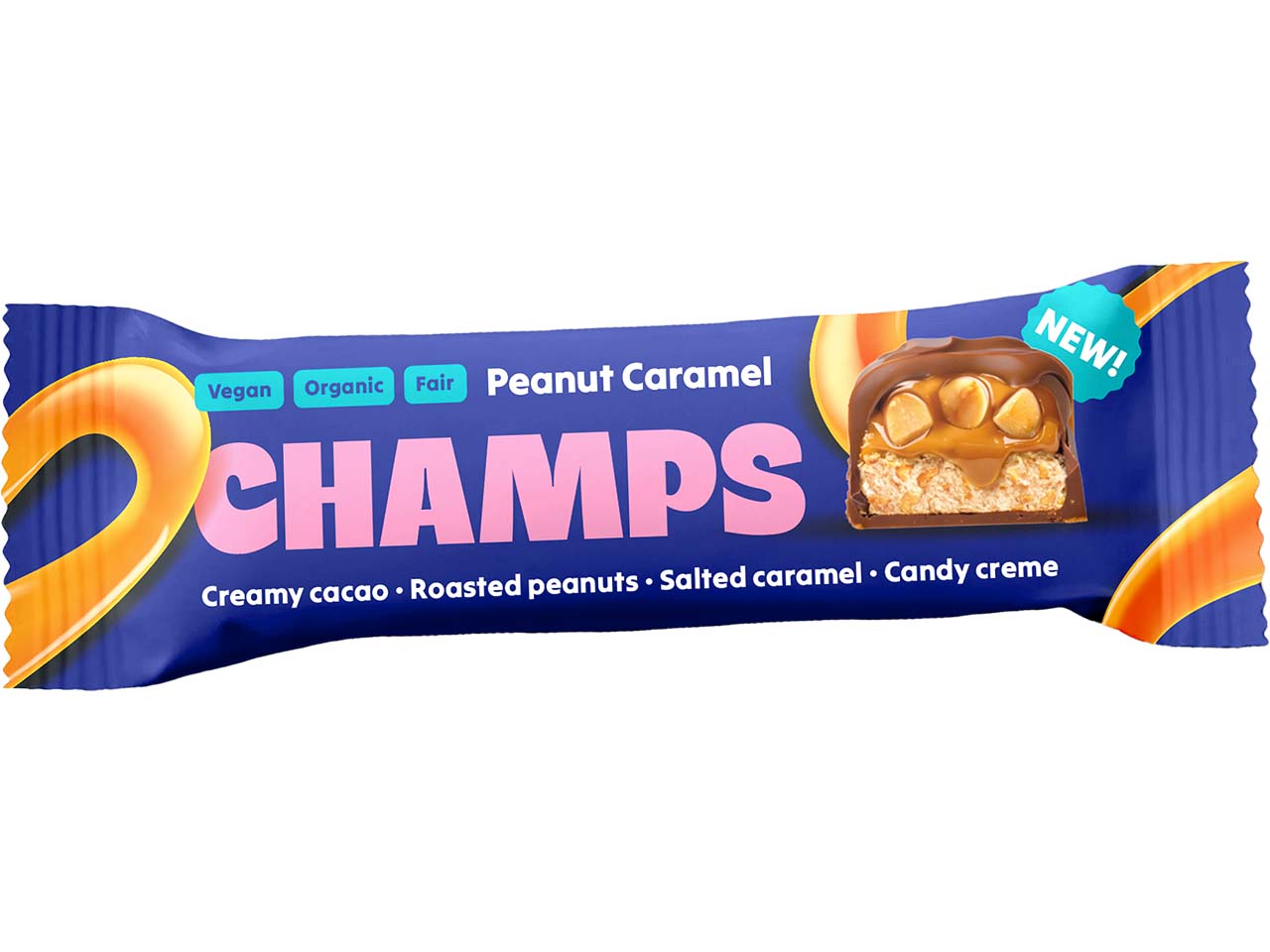 CHAMPS Bio-Schokoladenriegel "Peanut Caramel", vegan, 45 g
