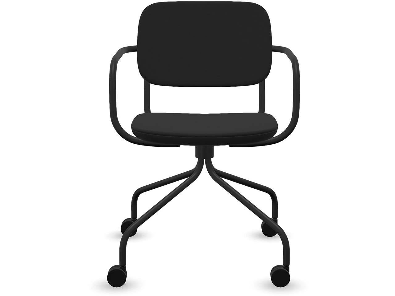 Profim Besucherstuhl "NORMO" mit Sternfußgestell auf Rollen, schwarz, Stoff: schwarz