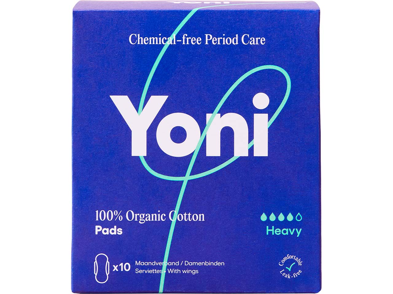 Yoni Binden "Maxi" mit Flügeln 10 Stk. aus Bio-Baumwolle